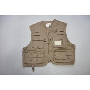 Ausable Fishing Safari Cargo Vest Hunting Tackle Beige Mens Size‎ Large